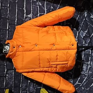 Culture Couture Convertible Orange Weather Proof Jacket Size L NWT